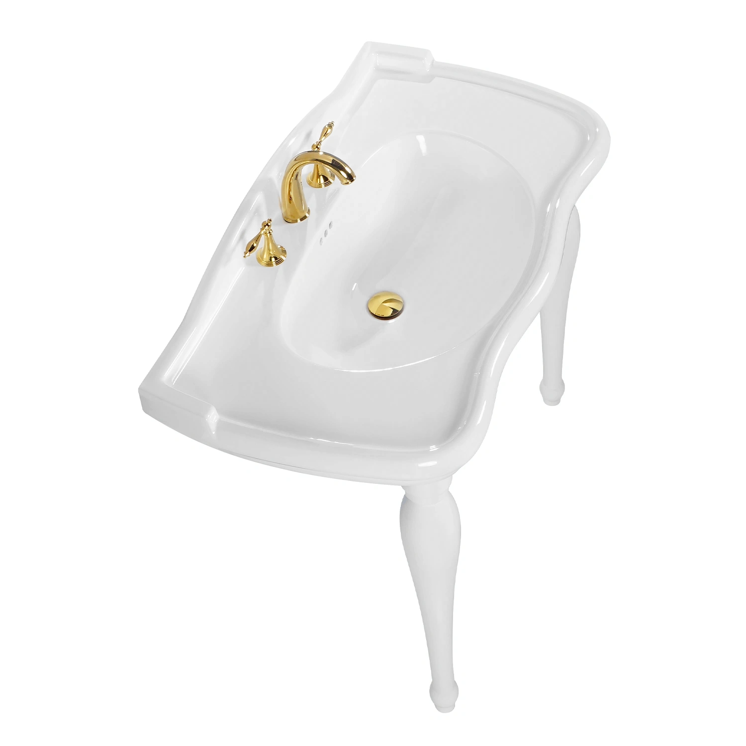 40-inch ceramic console sinks, large luxury console sink with spindle legs
